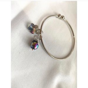 Colored silver bracelet with cute charms🦋🤍❕